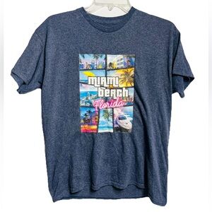 Miami Beach Florida GTA Theme T-Shirt Size Large